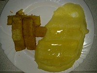 Smazene rybi prsty, bramborova kase